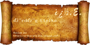 Ördög Etelka névjegykártya